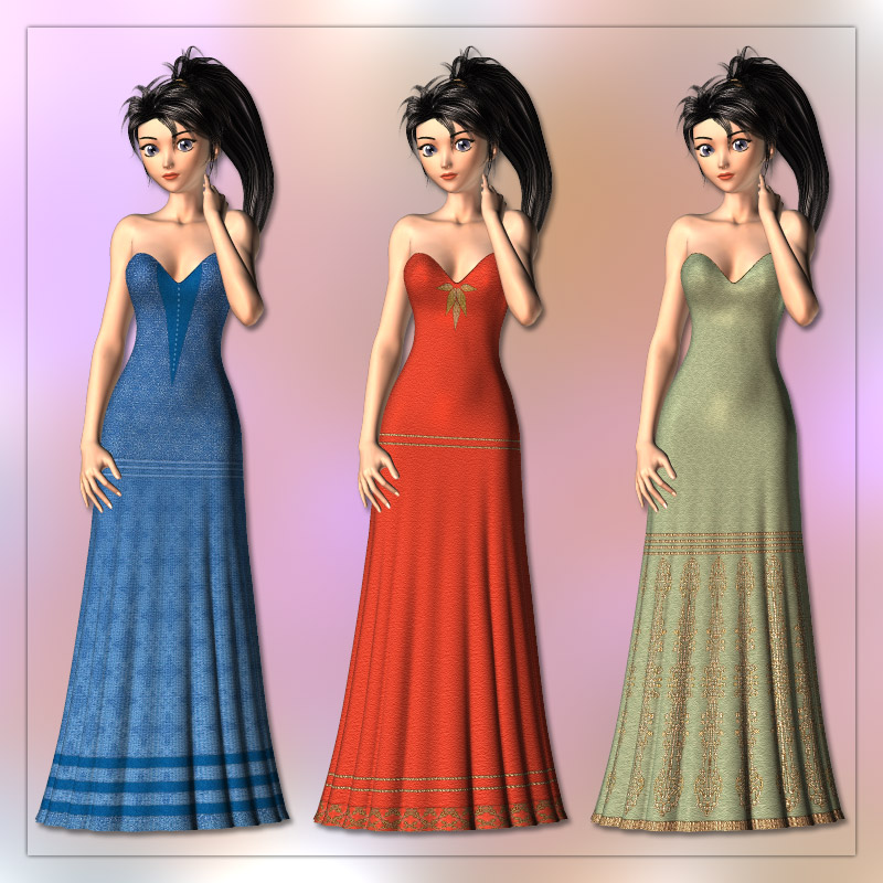 Gown and 6 Styles for Aiko 3 by N/A