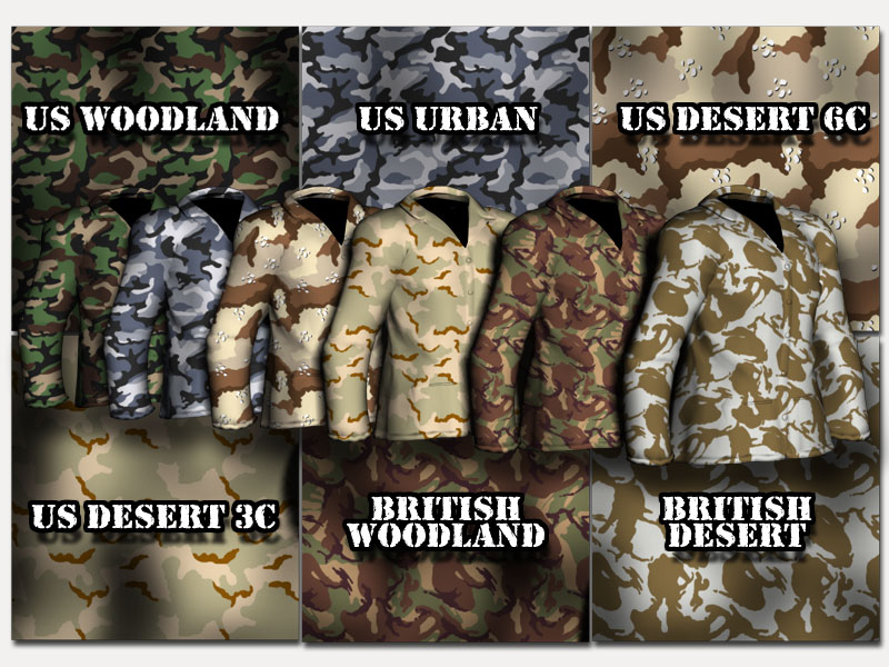 Camouflage Textures Set #1 by N/A