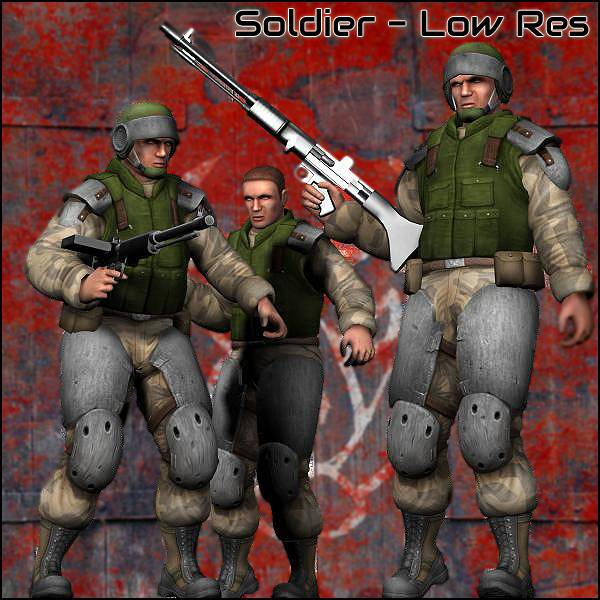 Soldier - Low Res (Poser, 3ds & Obj) by N/A