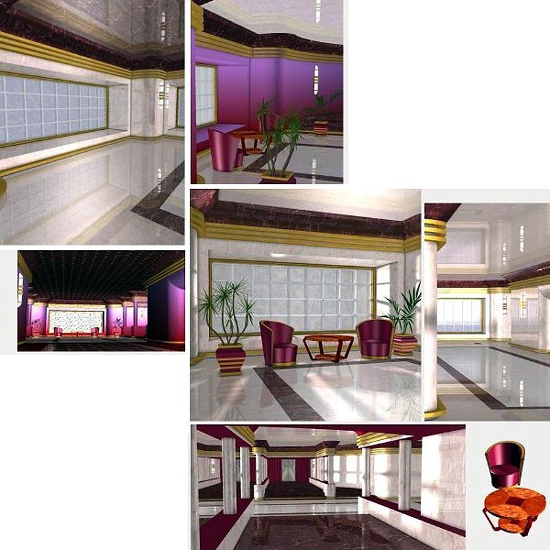 Deco Hallway (Poser and OBJ) by N/A
