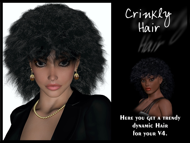 Crinkly-Hair for V4 by N/A