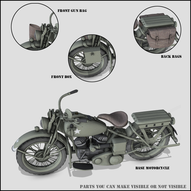WW2 USA WLA MOTORCYCLE by N/A