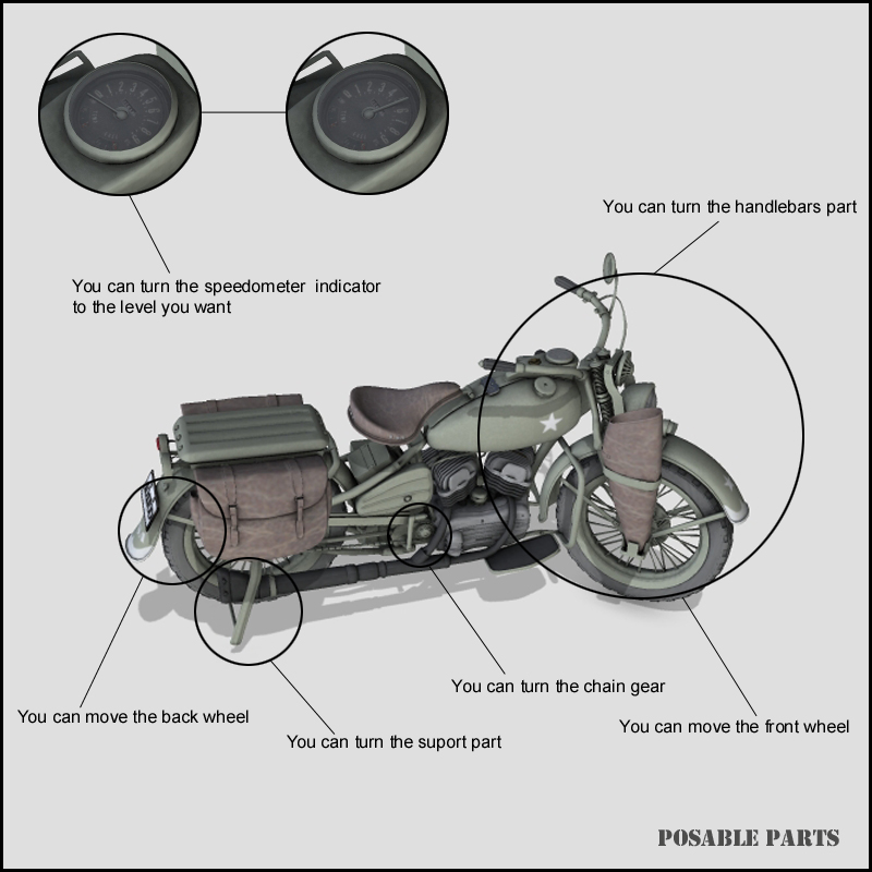 WW2 USA WLA MOTORCYCLE by N/A