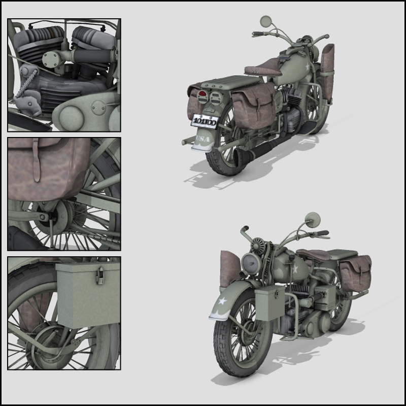 WW2 USA WLA MOTORCYCLE by N/A