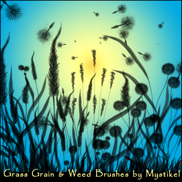 Grass, Grain,  Weeds and Tree, Branch Brushes by N/A
