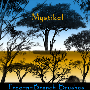 Grass, Grain,  Weeds and Tree, Branch Brushes by N/A