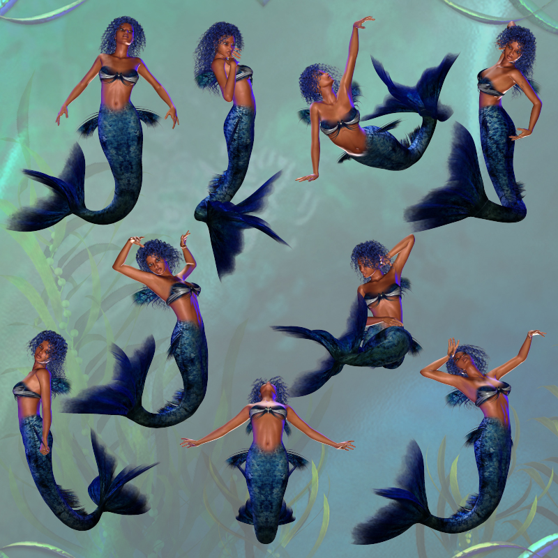 CG mermaid Poses V4 by N/A