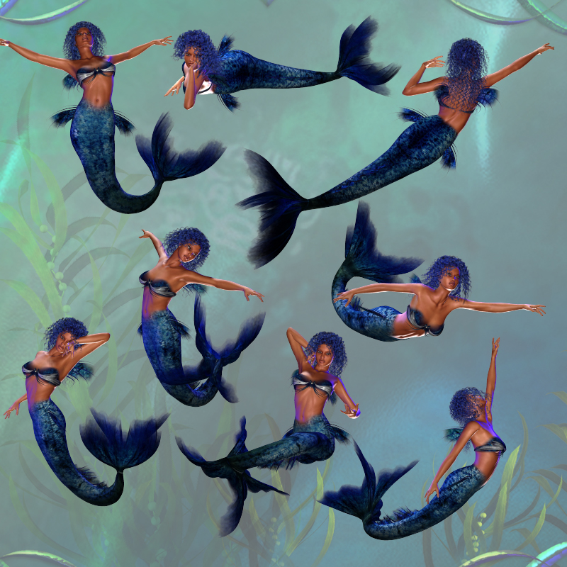 CG mermaid Poses V4 by N/A