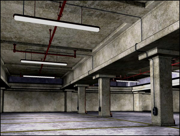Underground Parking Garage (Poser & Vue) by N/A