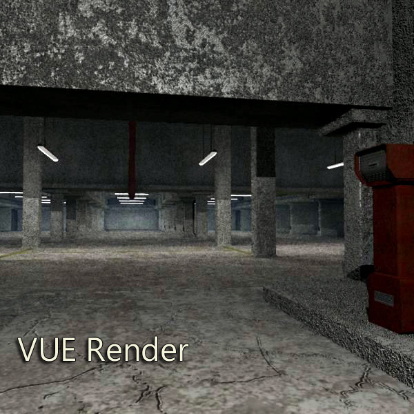 Underground Parking Garage (Poser & Vue) by N/A