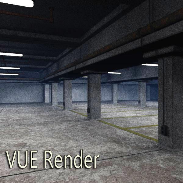 Underground Parking Garage (Poser & Vue) by N/A