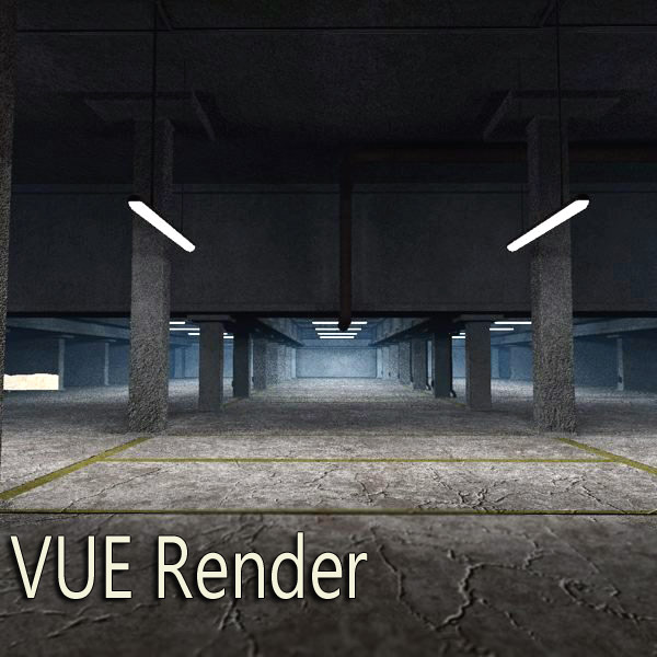 Underground Parking Garage (Poser & Vue) by N/A