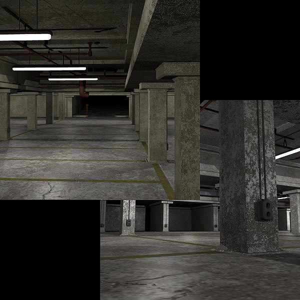 Underground Parking Garage (Poser & Vue) by N/A