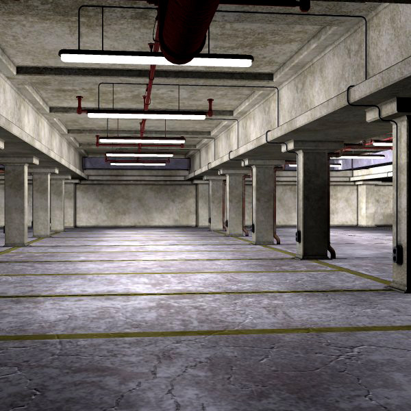 Underground Parking Garage (Poser & Vue) by N/A