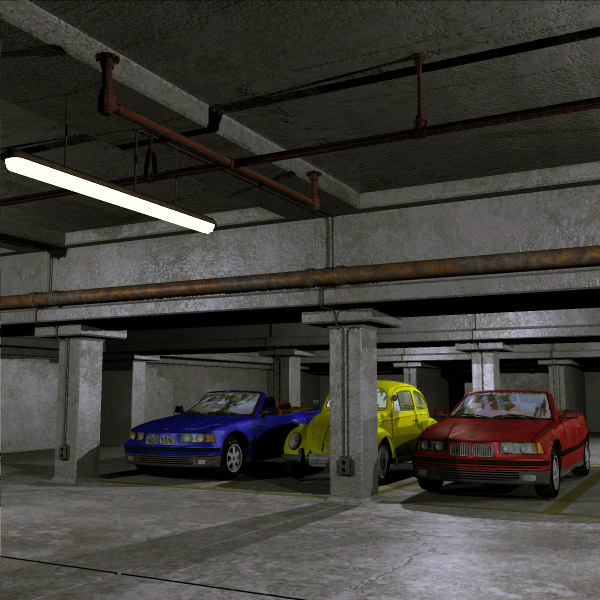 Underground Parking Garage (Poser & Vue) by N/A