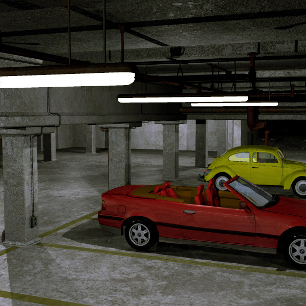 Underground Parking Garage (Poser & Vue) by N/A