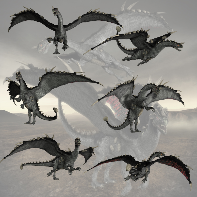 CG Hammer Tail Dragon Poses by N/A