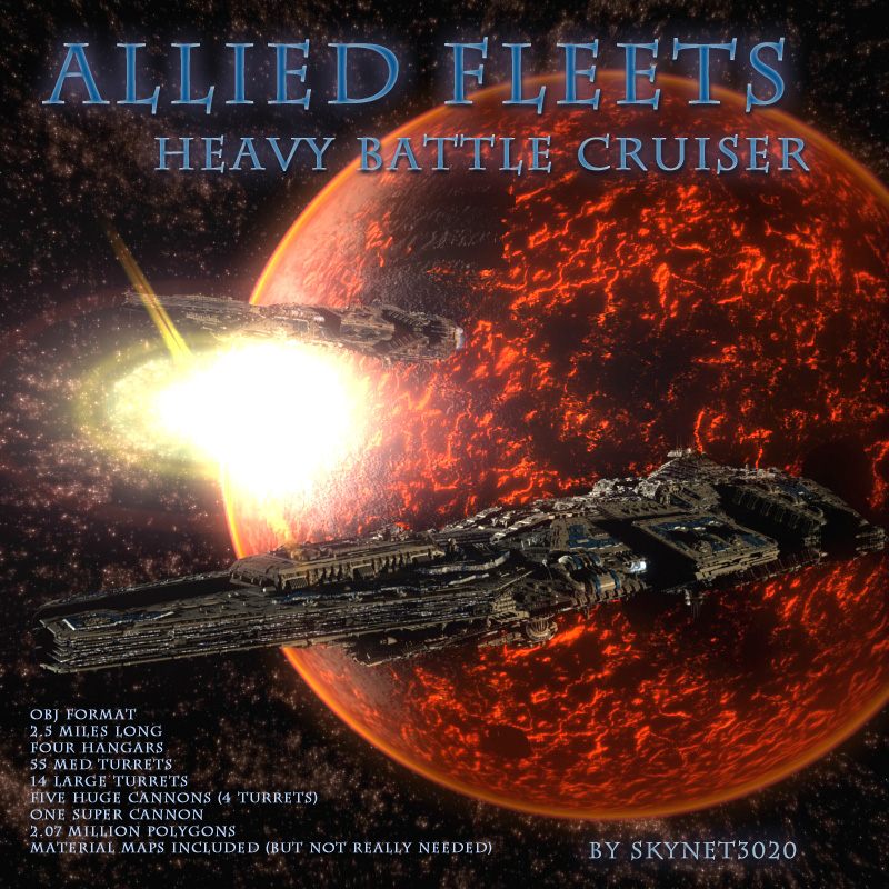 Allied Fleets Heavy Battle Cruiser OBJ Format by N/A