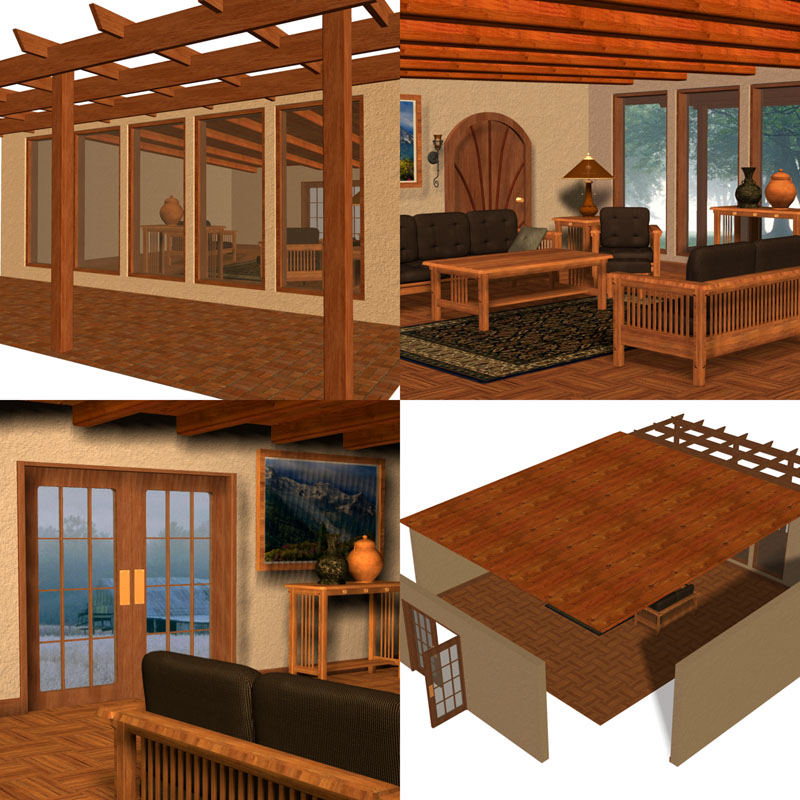 Mission-Style Family Room by N/A