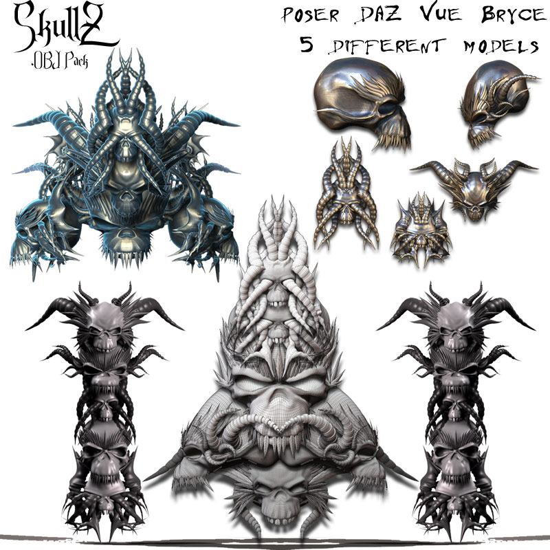 SkullZ .OBJ Pack by N/A