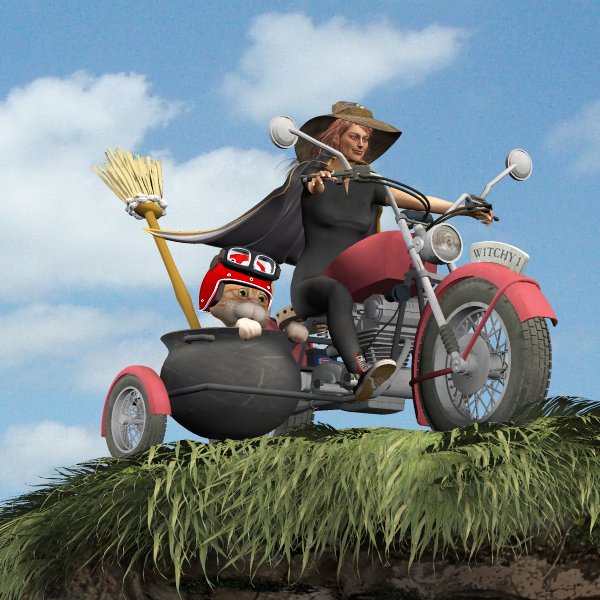 Witches MotorCycle (for Poser) by N/A