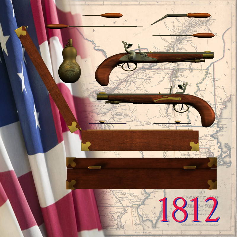 1812 Dueling Pistols & Case by N/A