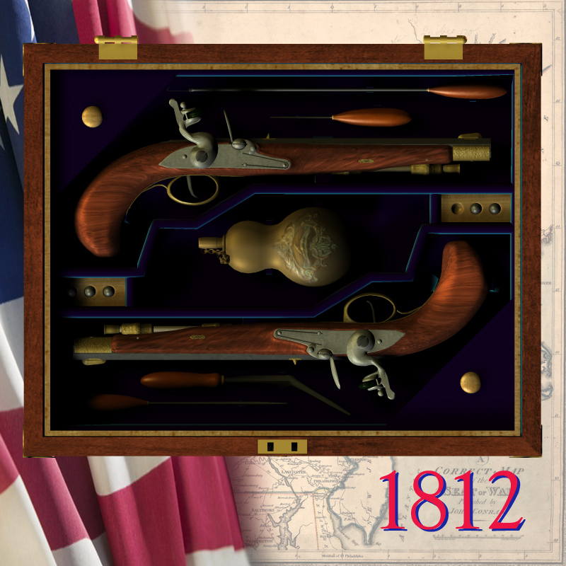 1812 Dueling Pistols & Case by N/A