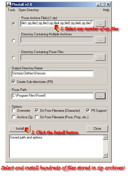 PInstall 2.0 - Install Poser objects from zips by N/A