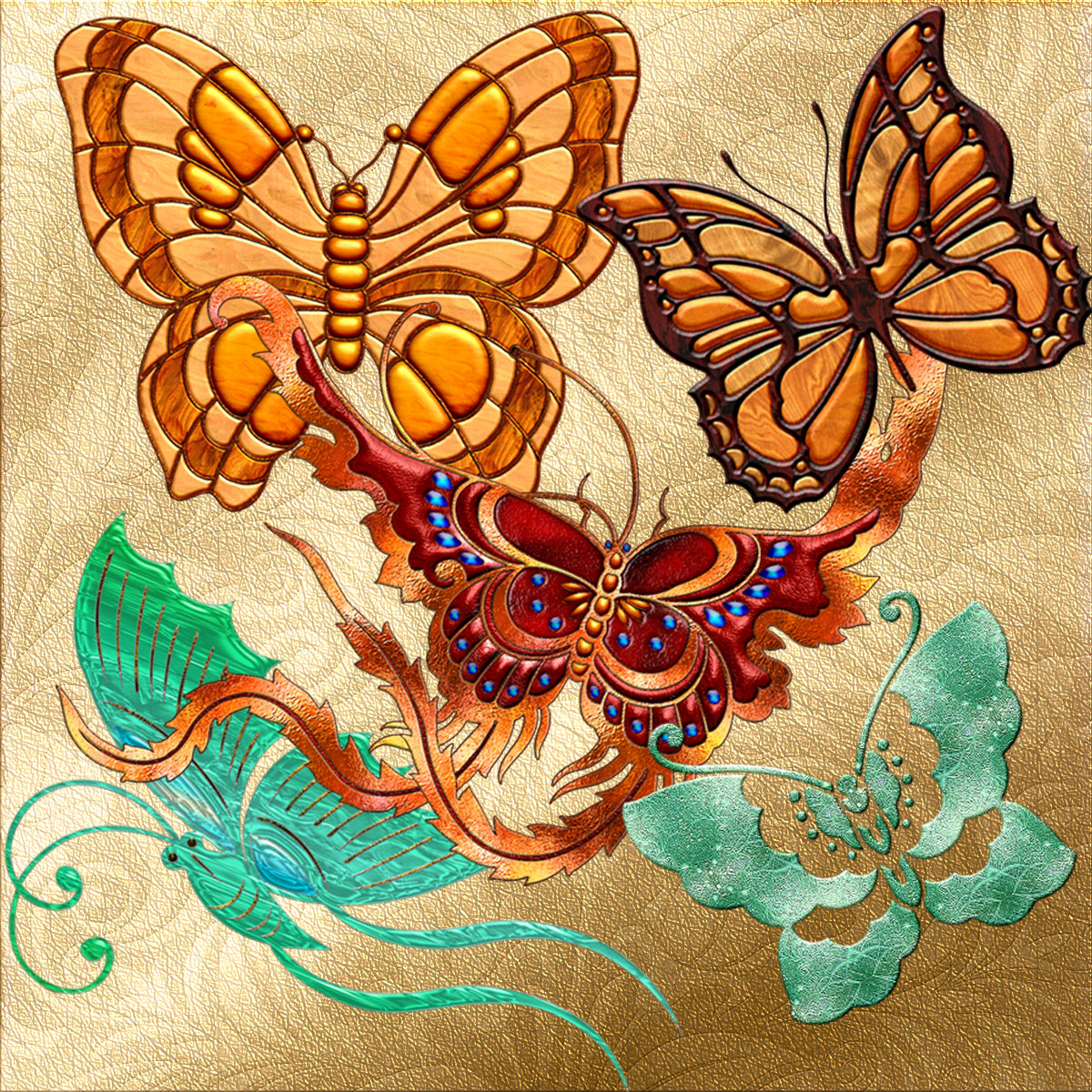 Harvest Moon's Jeweled Butterflies by N/A