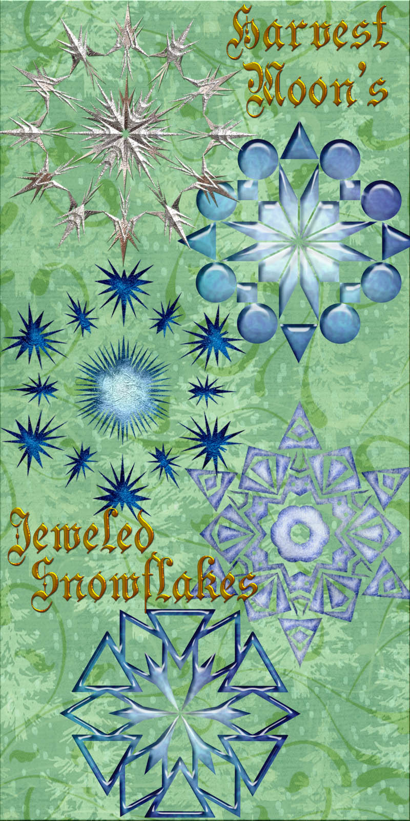 Harvest Moon's Jeweled Snowflakes by N/A