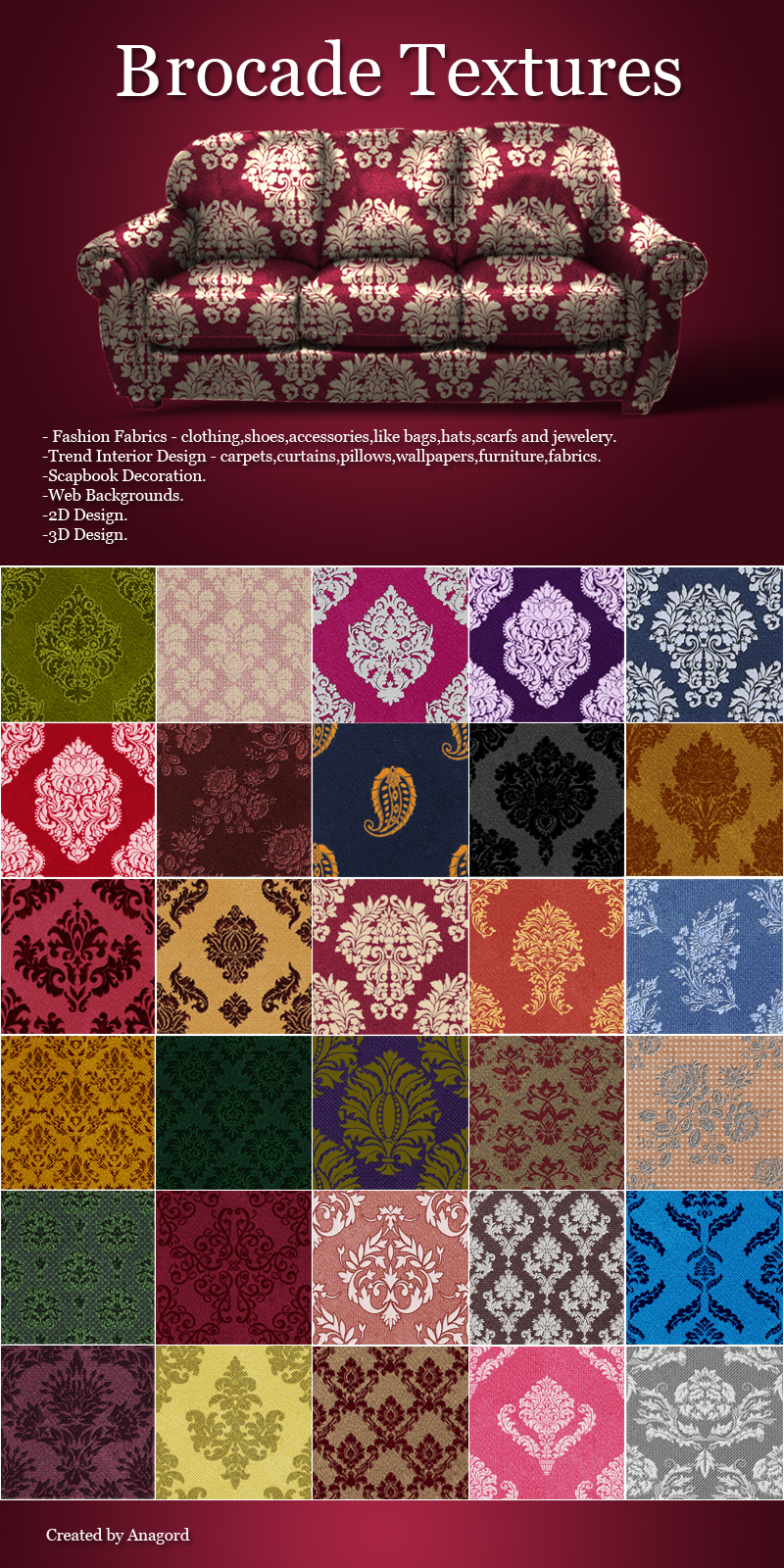 Brocade Textures by N/A