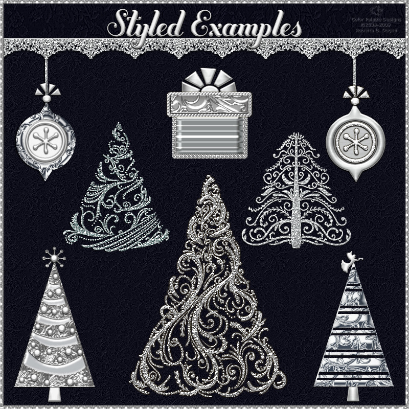 Bling! SILVER ORNATE Layer Styles w/Free Gift for Photoshop 7 & Above by N/A