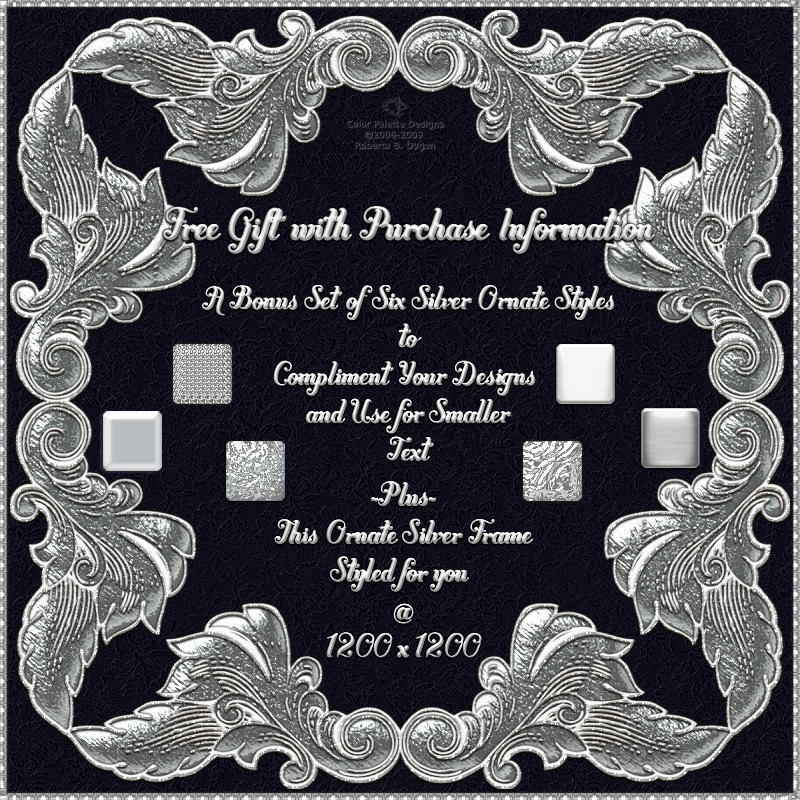 Bling! SILVER ORNATE Layer Styles w/Free Gift for Photoshop 7 & Above by N/A