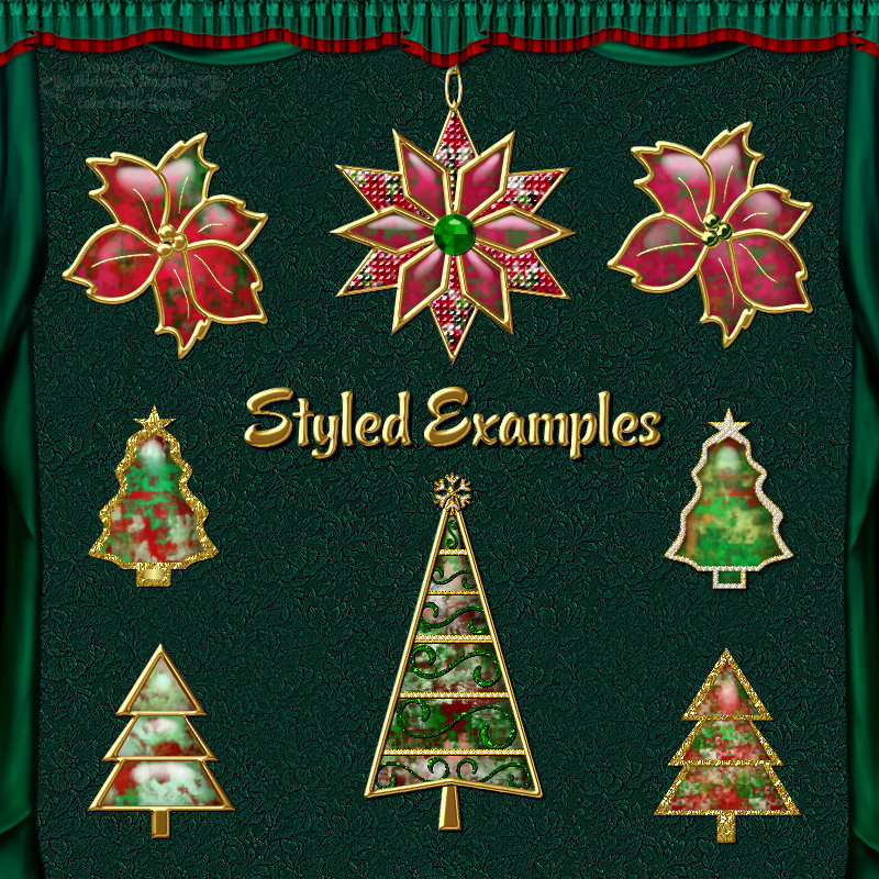 Abstract Brushed Watercolor Christmas Styles for Photoshop 7 & Above by N/A