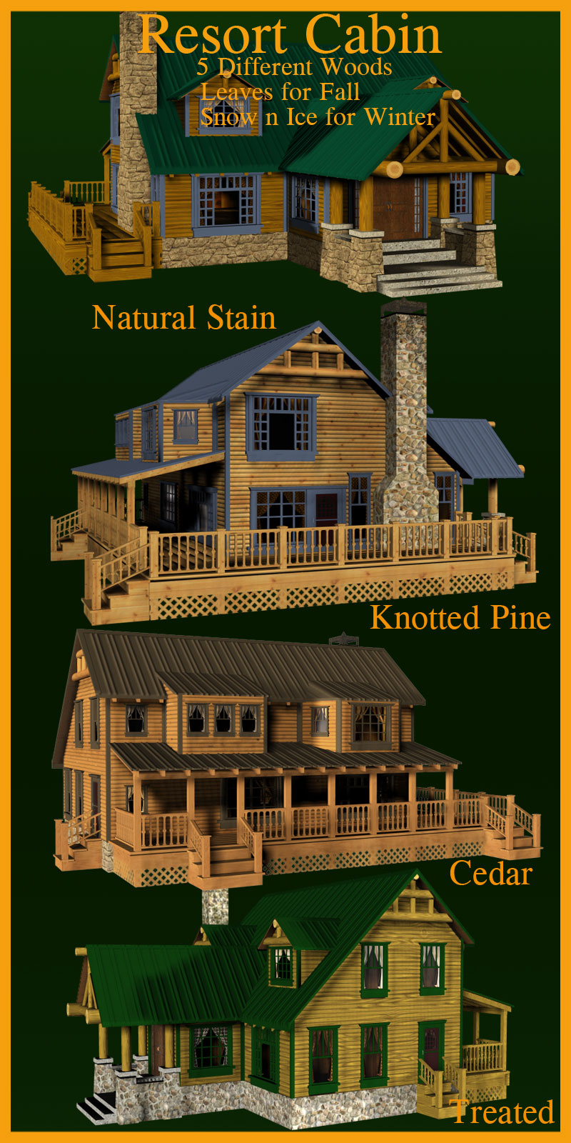 Resort Hunters Cabin (poser, vue, obj) by N/A