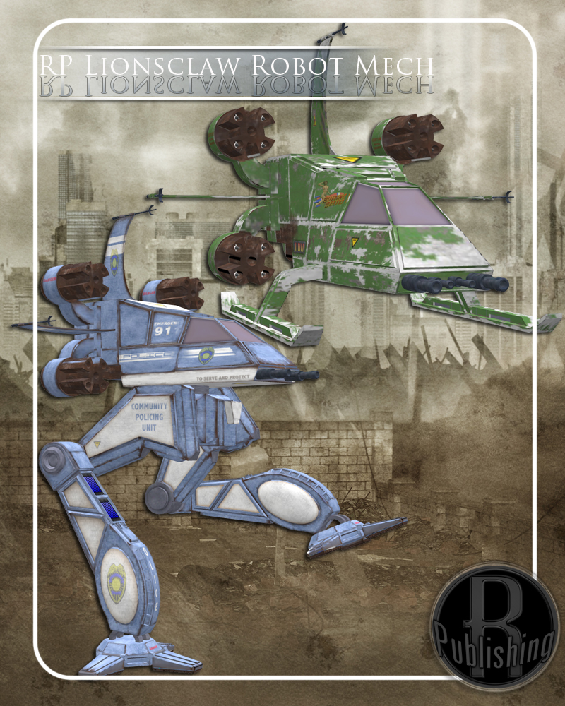 Lionsclaw Mech Robot (Poser, VUE & OBJ) by N/A