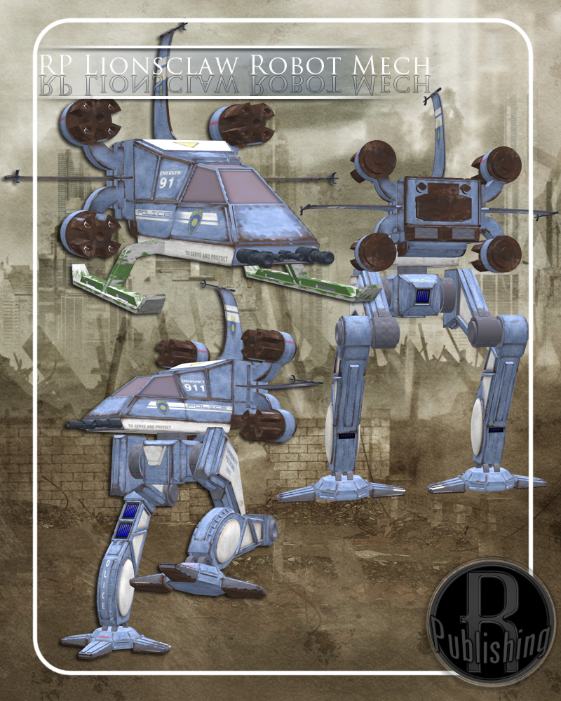 Lionsclaw Mech Robot (Poser, VUE & OBJ) by N/A