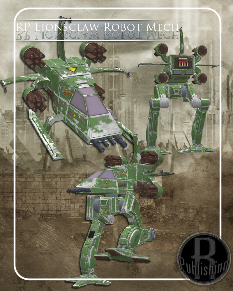 Lionsclaw Mech Robot (Poser, VUE & OBJ) by N/A