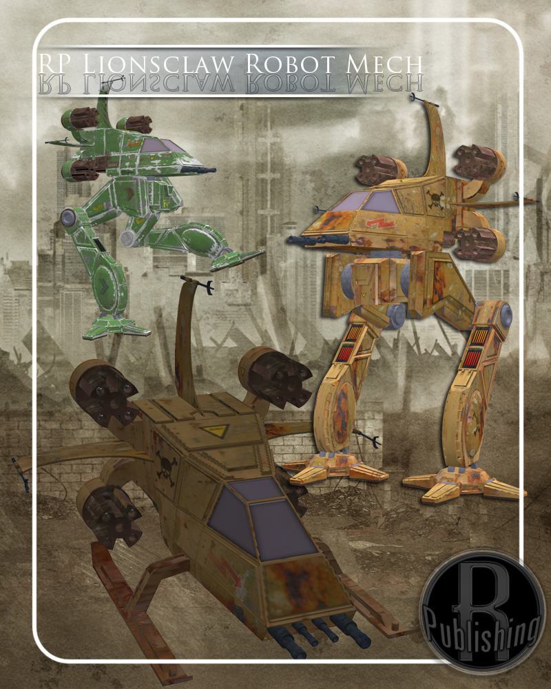 Lionsclaw Mech Robot (Poser, VUE & OBJ) by N/A