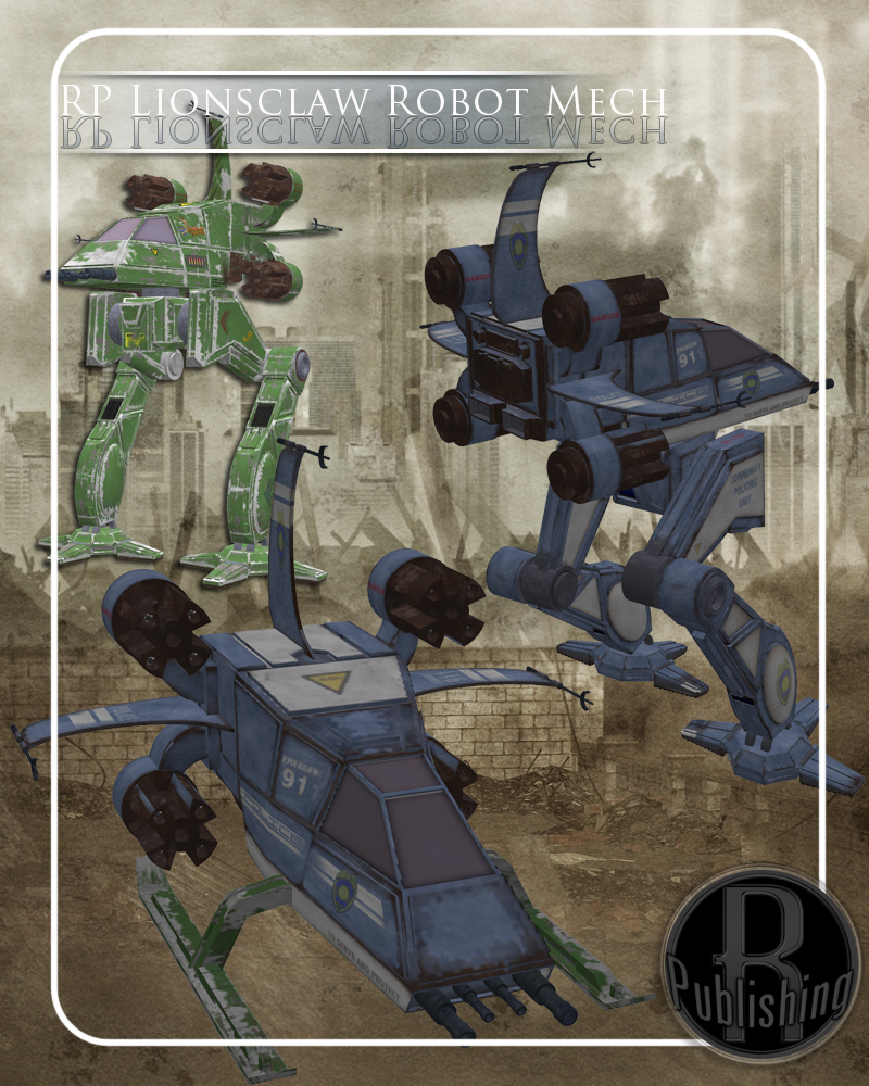 Lionsclaw Mech Robot (Poser, VUE & OBJ) by N/A