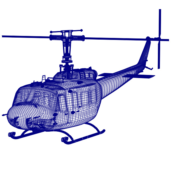 Huey Type Helicopter (Poser, Vue & OBJ) by N/A