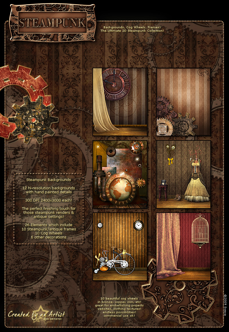 Steampunk Backgrounds by N/A