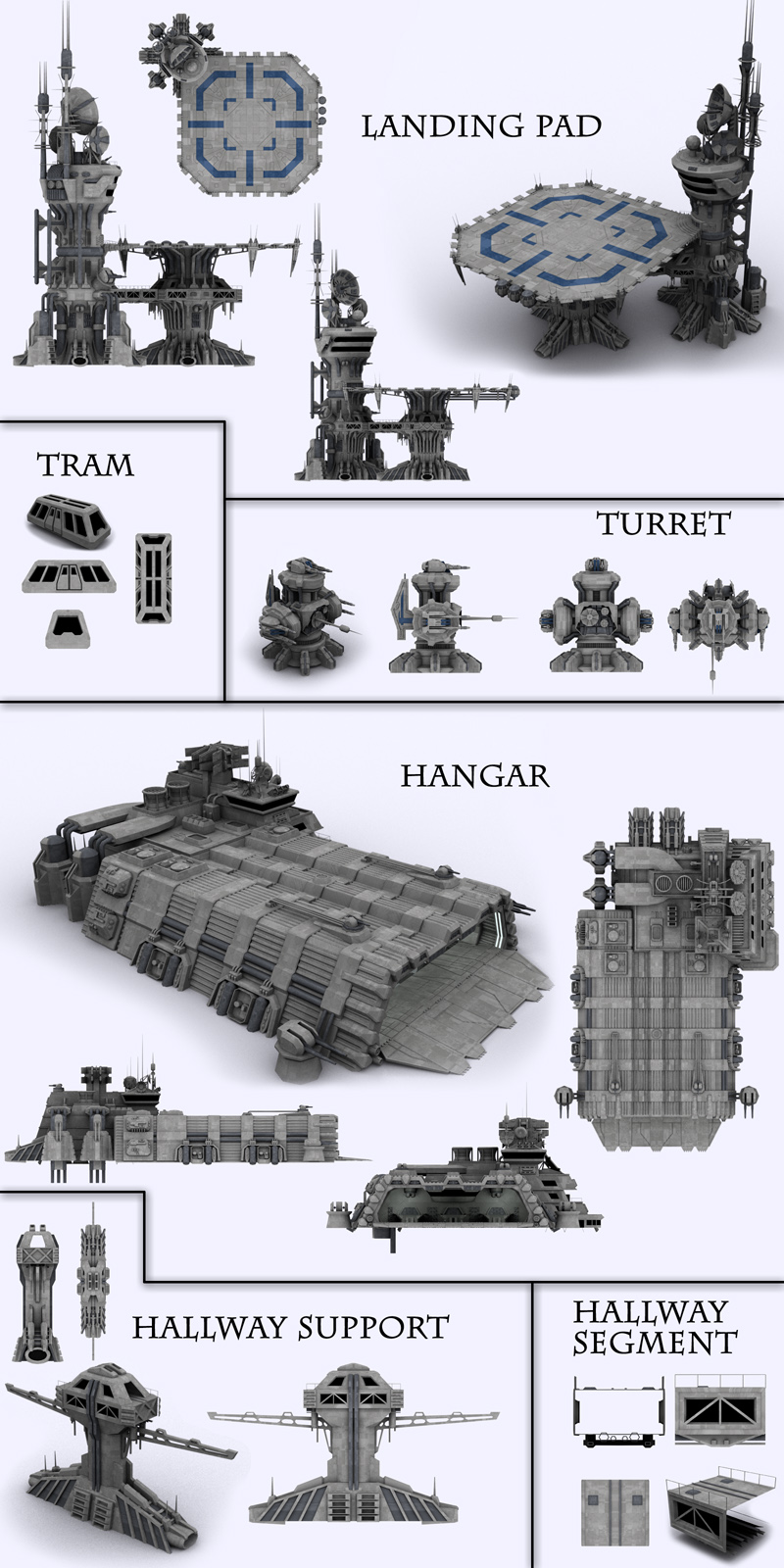 Allied Fleets Base Components - OBJ Format by N/A