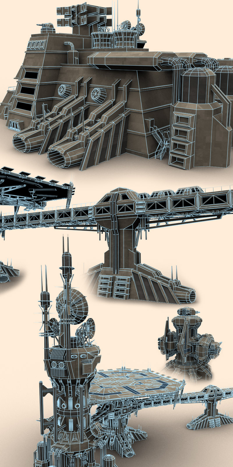 Allied Fleets Base Components - OBJ Format by N/A