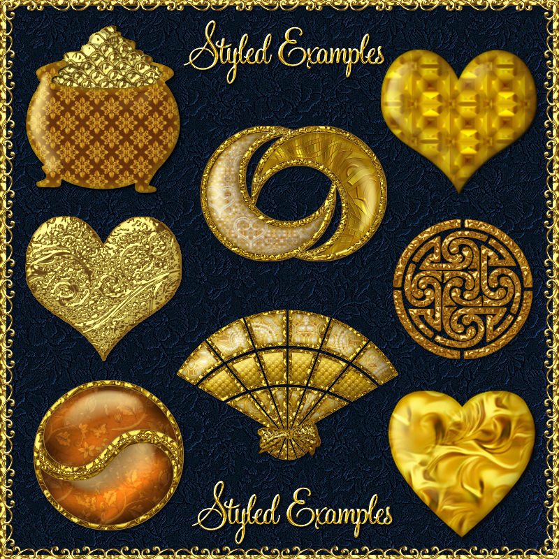 Blissful Gold Layer Styles for Photoshop 7 & Above w/Free Gift by N/A