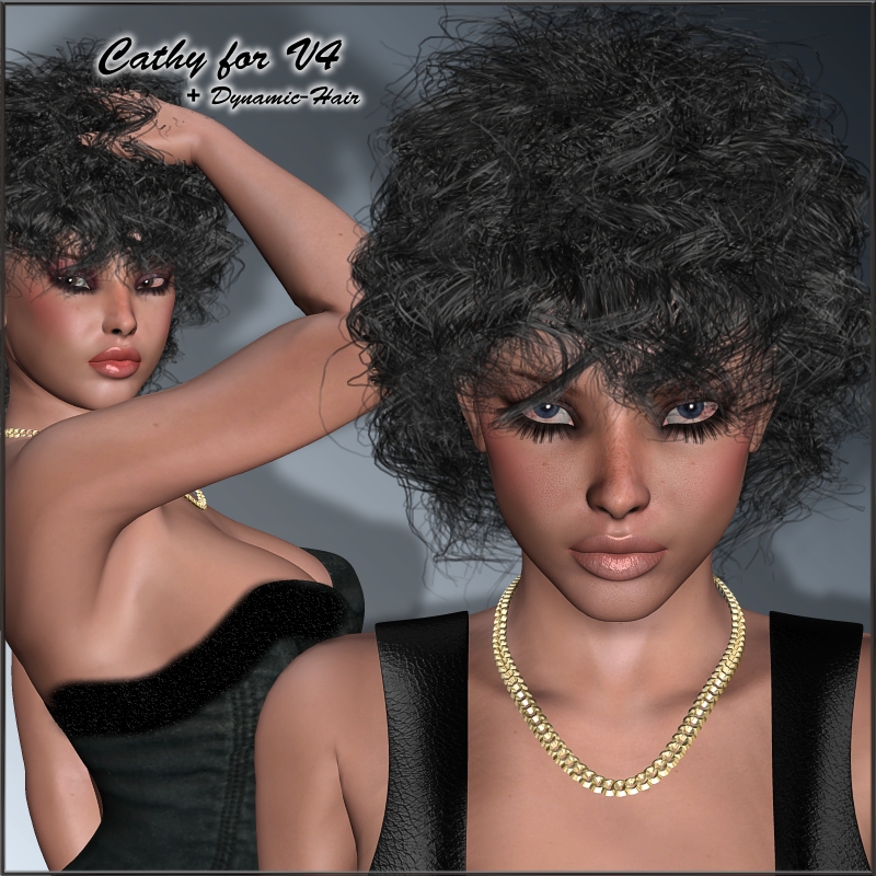 Cathy + Dynamic Hair for V4 by N/A