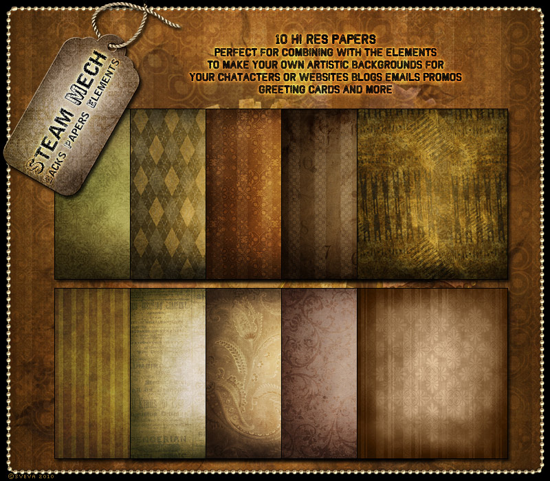 Steam-Mech: Backgrounds, Papers, Elements by N/A