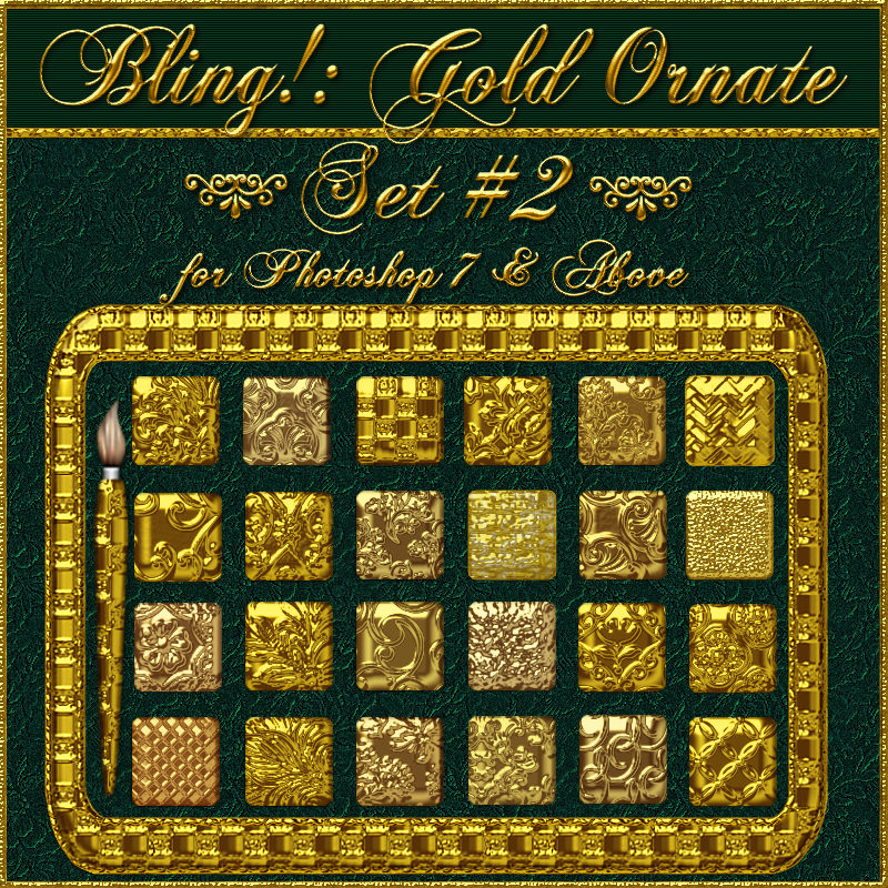 Bling! GOLD ORNATE Set02 Layer Styles w/Free Gift by N/A