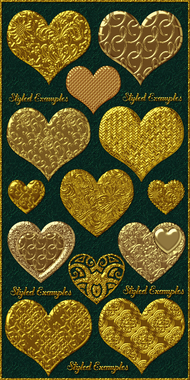 Bling! GOLD ORNATE Set02 Layer Styles w/Free Gift by N/A