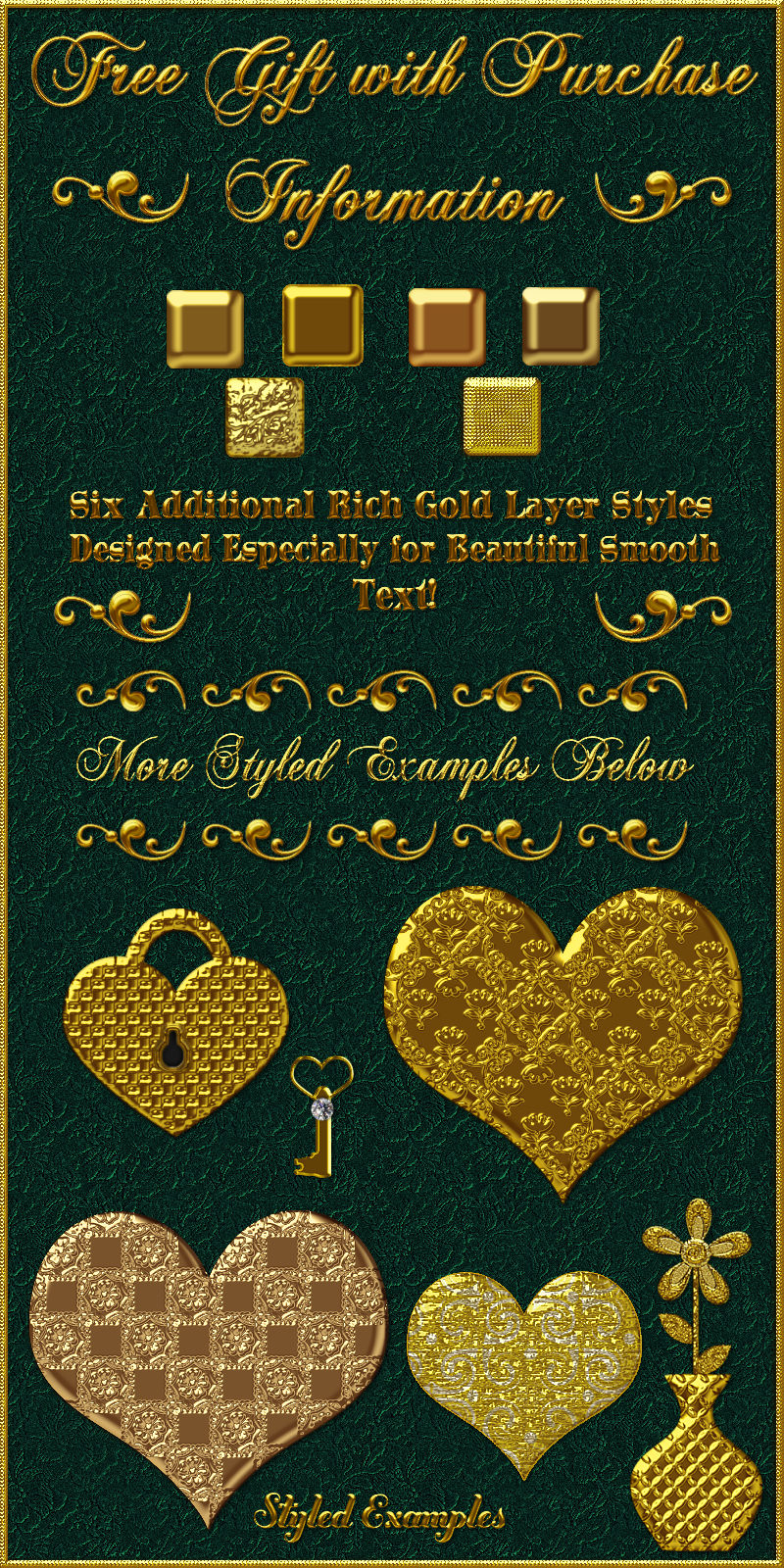 Bling! GOLD ORNATE Set02 Layer Styles w/Free Gift by N/A